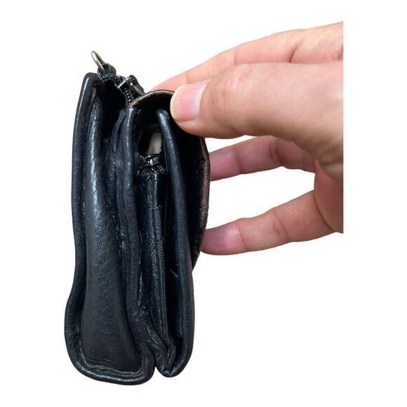 Brighton Brown Black Leather Sling Crossbody Bag. Missing strap. Western Country - Picture 8 of 10